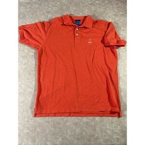 Faconnable Mens Logo Performance Polo Shirt Short Sleeve‎ Cotton Orange Large